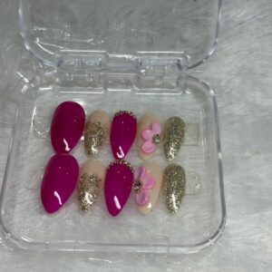 Fuchsia Blossom - 3D Floral Press-On Nails
