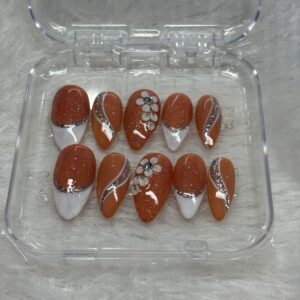 Desert Bloom - Terracotta & Silver Press-On Nails